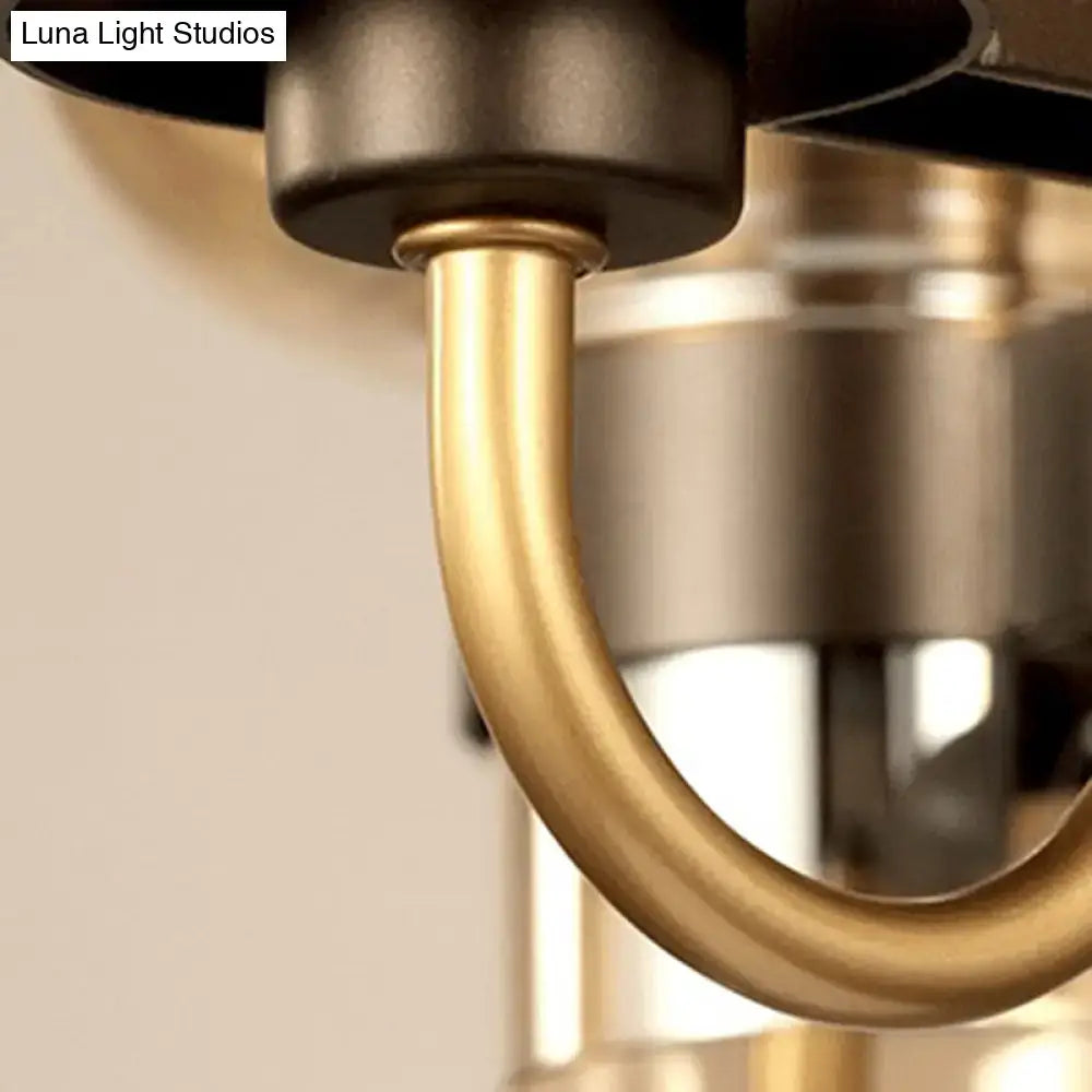 Curved brass arm of decorbites modernist pendant lamp with linear design suitable for 110v-120v and 220v-240v bulbs