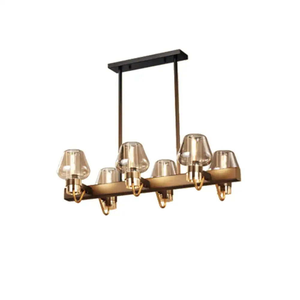 Decorbites modernist pendant lamp with linear design brass tones amber glass shades suitable for 110v-120v and 220v-240v
