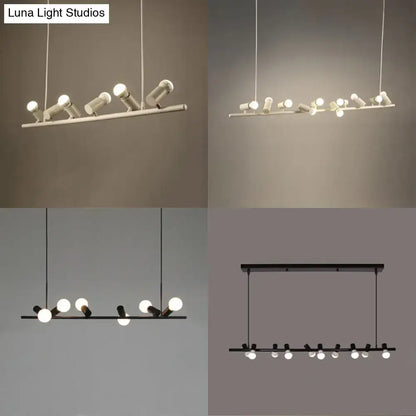 Decorbites™ retro metal island lamp black hanging metal island lamp with adjustable spotlight bulbs for dining room