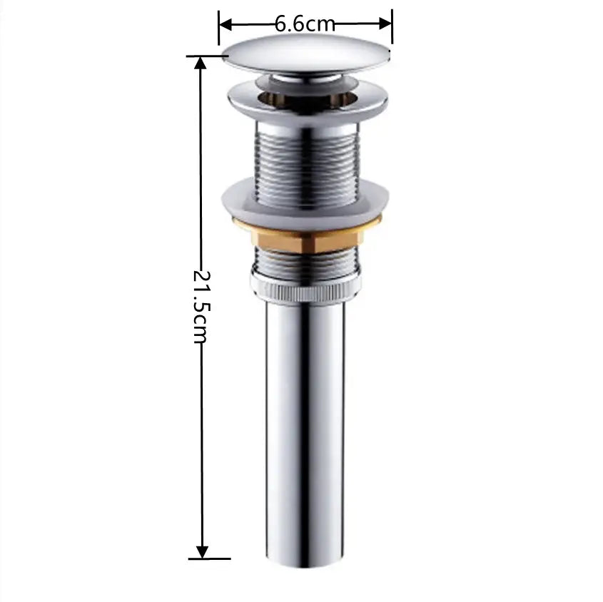 Modern brass pop up drain by decorbites brass featuring chrome finish cylindrical body with flanged top for bathroom sink