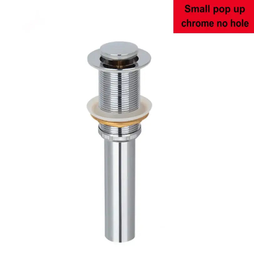 Modern brass pop up drain with chrome finish and sleek cylindrical design for bathroom sink by decorbites brass pop