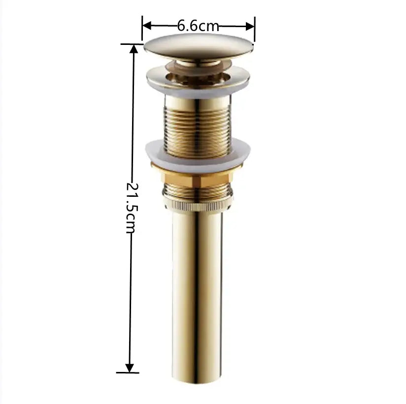 Modern brass pop up drain with gold-toned finish and sleek cylindrical body for bathroom sink decorbites brass pop