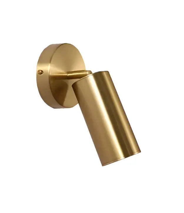 Modern brass ring led wall sconce with gold finish featuring a sleek cylindrical design for bedroom decorbites brass ring