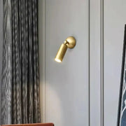 Modern brass rotatable led wall sconces with gold finish and adjustable arm for bedroom spotlight decorbites brass rotatable