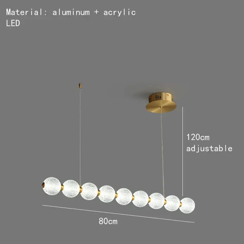 Modern brass round led pendant lights featuring gold-toned aluminum joints and seven frosted acrylic spheres for dining room decorbites brass round design