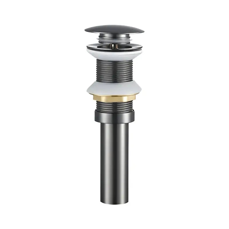 Modern brass round siphon p-trap set gun grey bathroom drainer with matte black and brushed nickel sink drain design