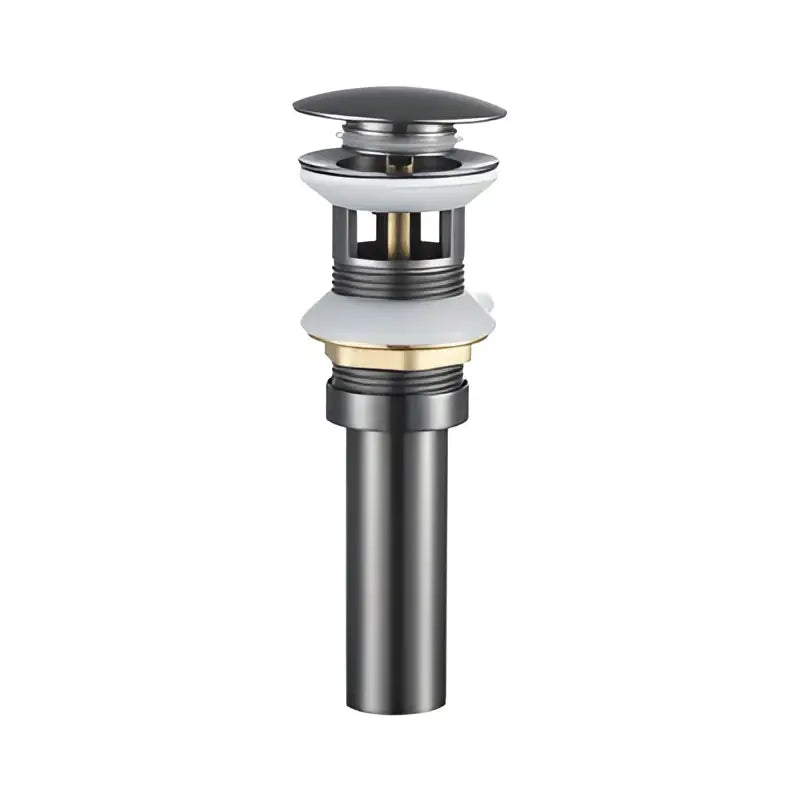 Modern brass round siphon p-trap set in gun grey with matte black and brushed nickel sink drain for bathroom decorbites brass round design