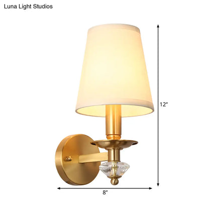 DecorBites™ DecorBites™ Modern Brass Wall Lamp with Fabric Cone Shade - Stylish Living Room Lighting