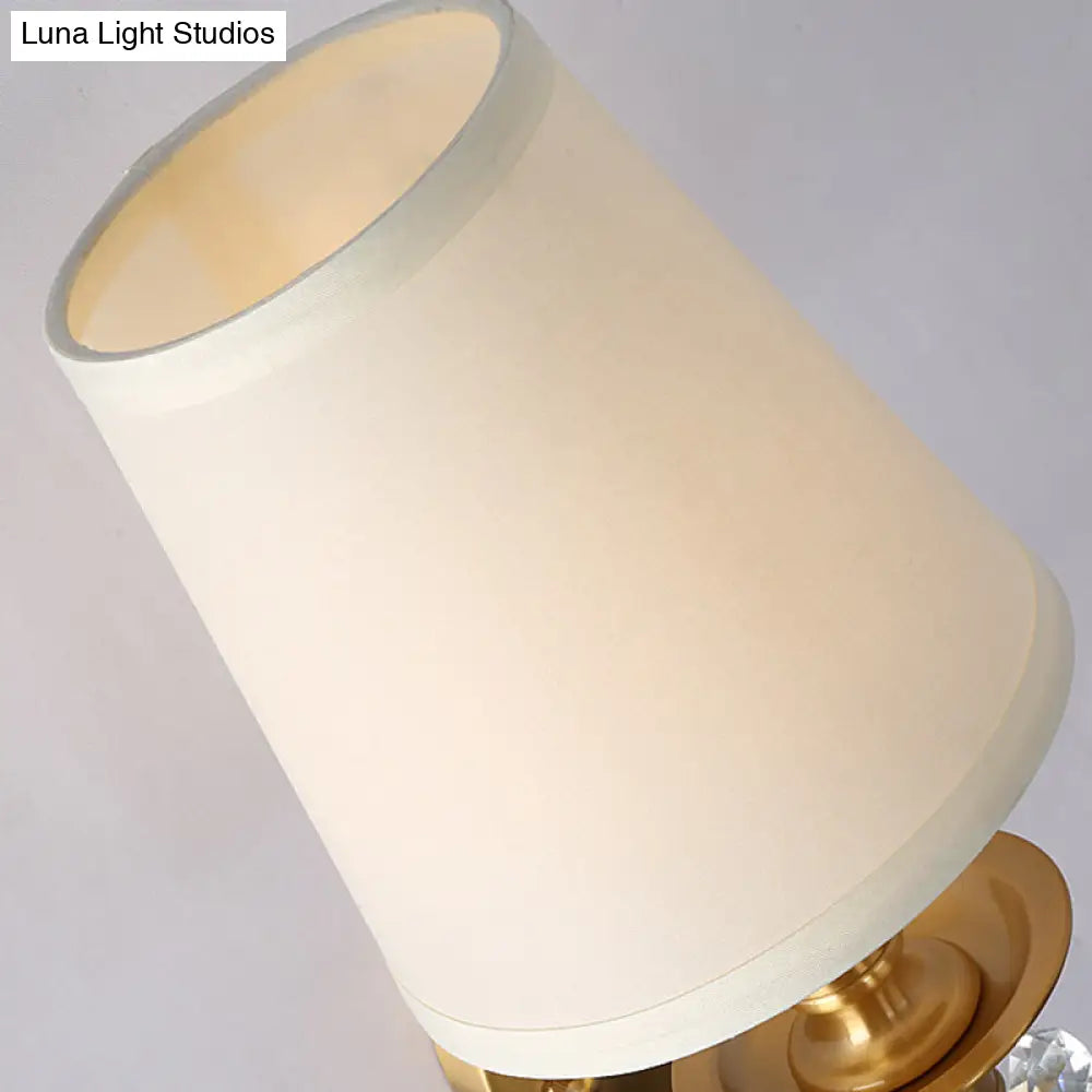 DecorBites™ DecorBites™ Modern Brass Wall Lamp with Fabric Cone Shade - Stylish Living Room Lighting