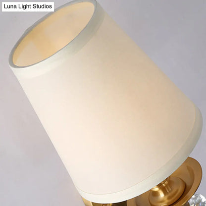 DecorBites™ DecorBites™ Modern Brass Wall Lamp with Fabric Cone Shade - Stylish Living Room Lighting