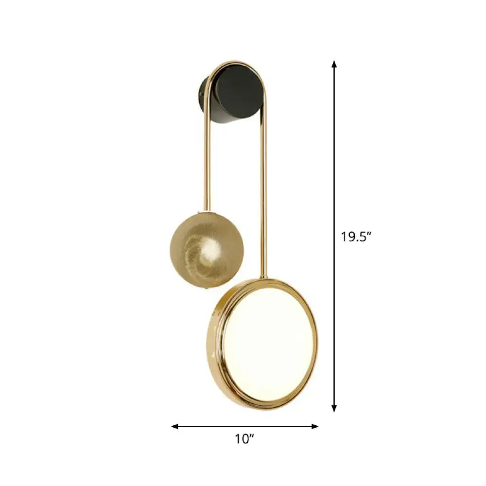 DecorBites™ DecorBites™ Modern Brass Wall Mount LED Sconce Light - Artistic Circle Design for Living Room