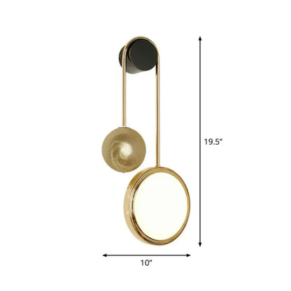 DecorBites™ DecorBites™ Modern Brass Wall Mount LED Sconce Light - Artistic Circle Design for Living Room
