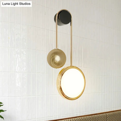 DecorBites™ DecorBites™ Modern Brass Wall Mount LED Sconce Light - Artistic Circle Design for Living Room