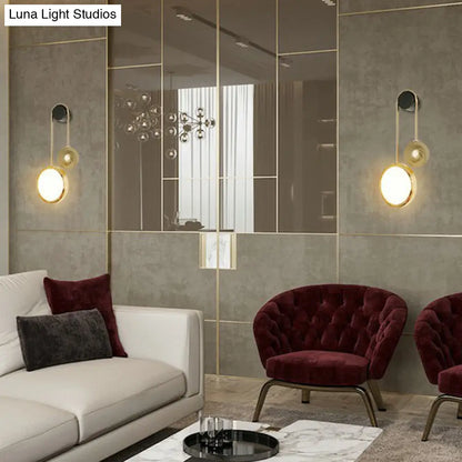 DecorBites™ DecorBites™ Modern Brass Wall Mount LED Sconce Light - Artistic Circle Design for Living Room