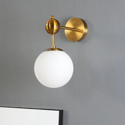 DecorBites™ DecorBites™ Modern Brass Wall Sconce Lamp with Adjustable Node - White Glass Globe Design