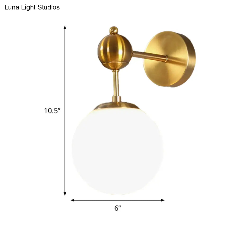 DecorBites™ DecorBites™ Modern Brass Wall Sconce Lamp with Adjustable Node - White Glass Globe Design