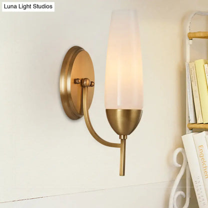 DecorBites™ DecorBites™ Modern Brass Wall Sconce Light with Milky Glass Shade