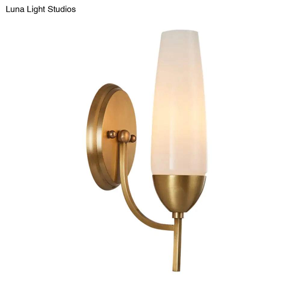 DecorBites™ DecorBites™ Modern Brass Wall Sconce Light with Milky Glass Shade