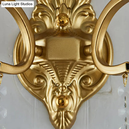 DecorBites™ DecorBites™ Modern Brass Wall Sconce with Teardrop Crystal - Flush Mount, 1/2 Lights