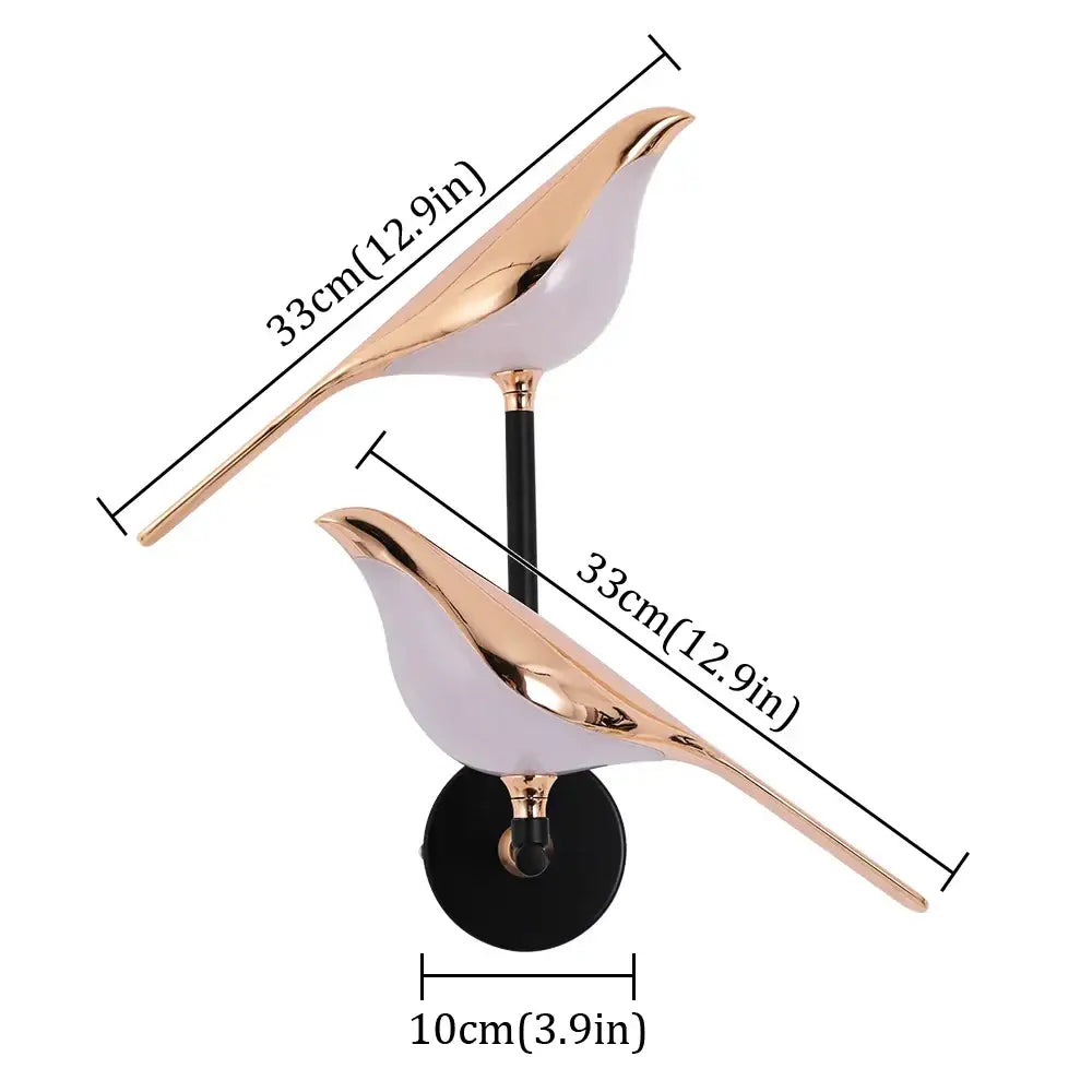 Modern gold and white ceramic bird wall light with minimalist design ideal for decorbites bird wall and living room warmth