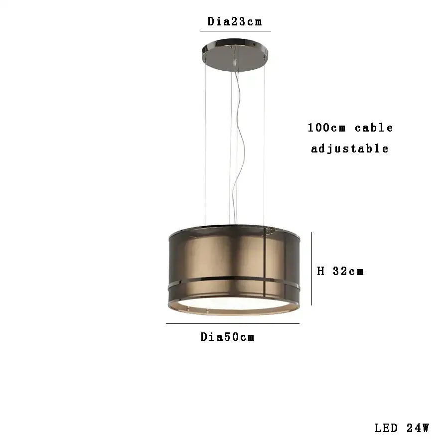 Modern bronze pendant light with designer fabric ceiling and adjustable 100cm cable ideal for dining room decorbites