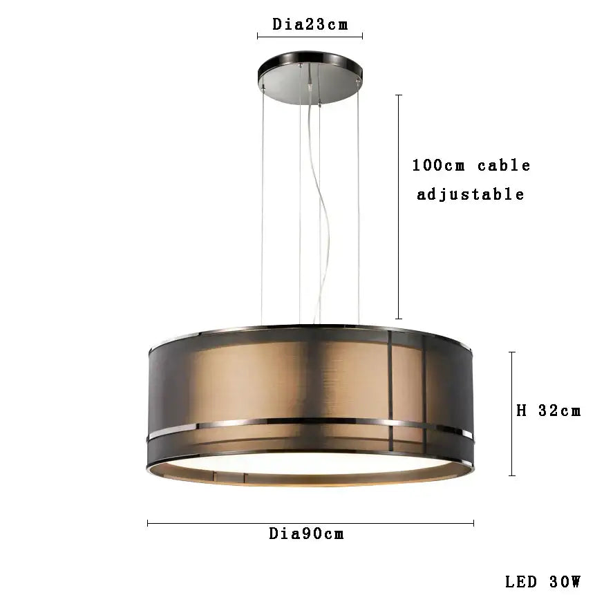 Modern bronze designer fabric ceiling pendant light with brushed bronze finish and horizontal accent bands for dining room decorbites designer fabric pendant light