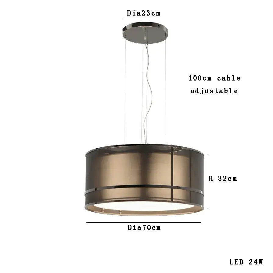 Modern bronze pendant light with fabric shade and adjustable 100cm cable by decorbites designer fabric ceiling series for dining room