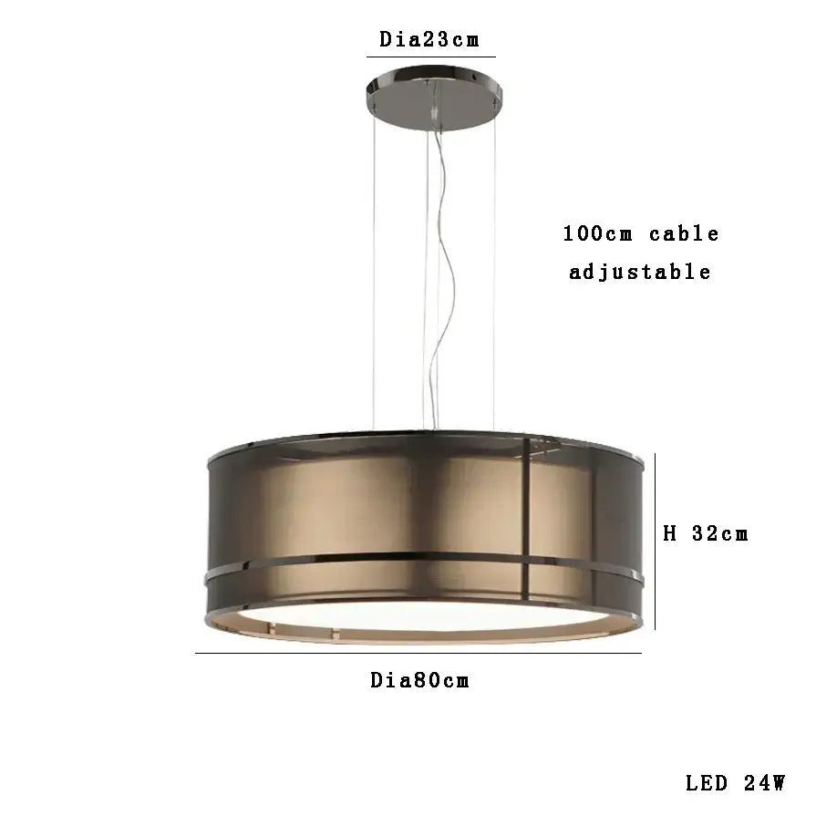 Modern bronze pendant light with designer fabric ceiling finish and adjustable 100cm cable for dining room decorbites design