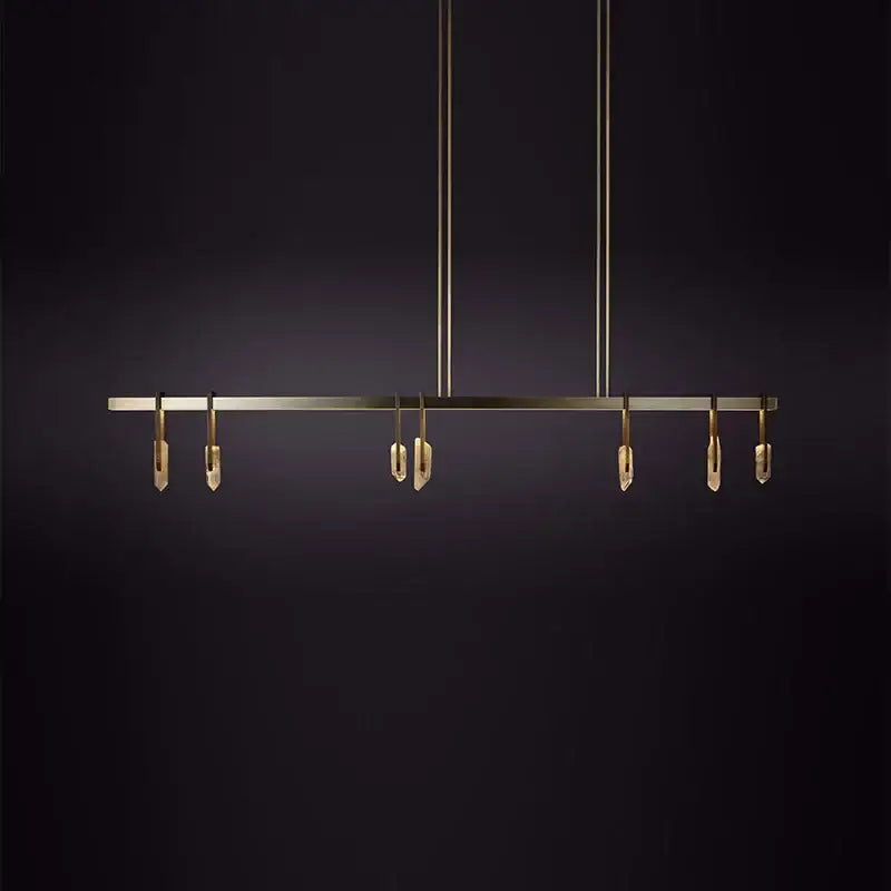 Modern bronze led crystal hanging lamp with brass pendant and clear crystal droplets for living room decorbites bronze led