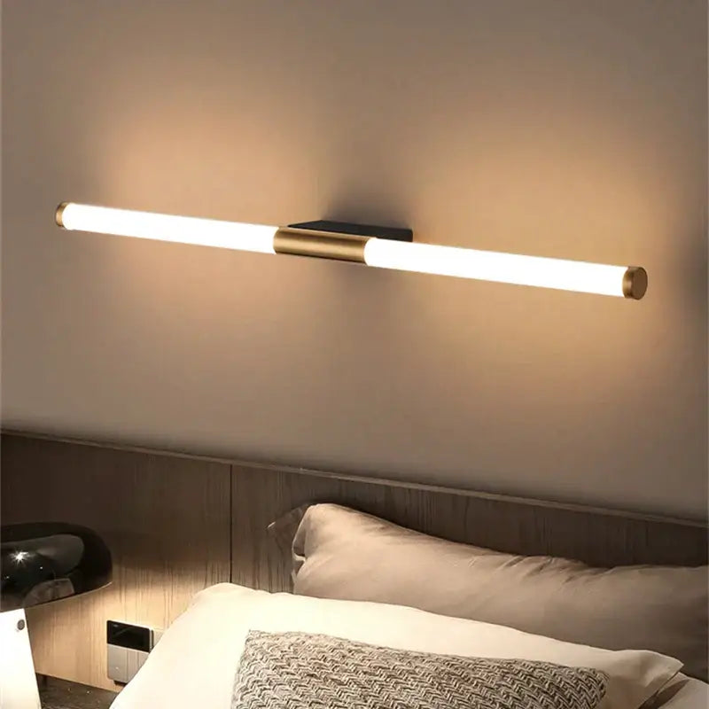 Modern bronze led mirror front wall lamp with gold-accented led sconce for bathroom bedroom decorbites bronze led