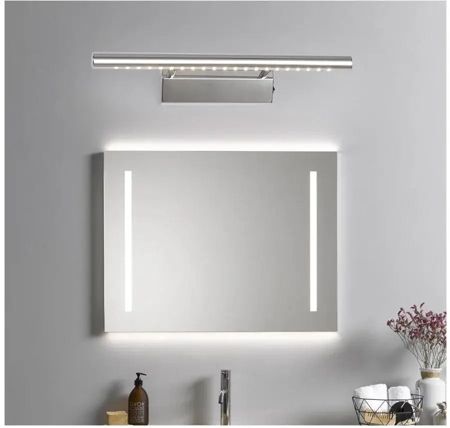 Modern bronze led mirror with sleek silver frame and integrated led lighting for luxury bathroom decorbites bronze led