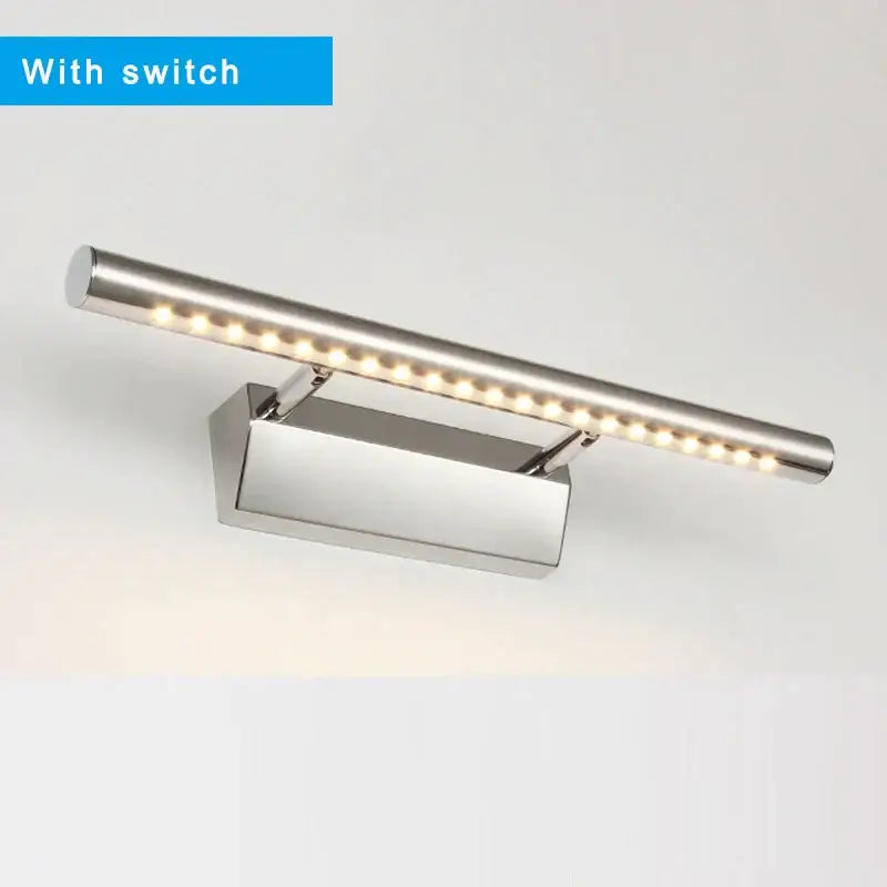 Modern bronze led mirror light with chrome finish sleek cylindrical design and warm white decorbites bronze led fixture