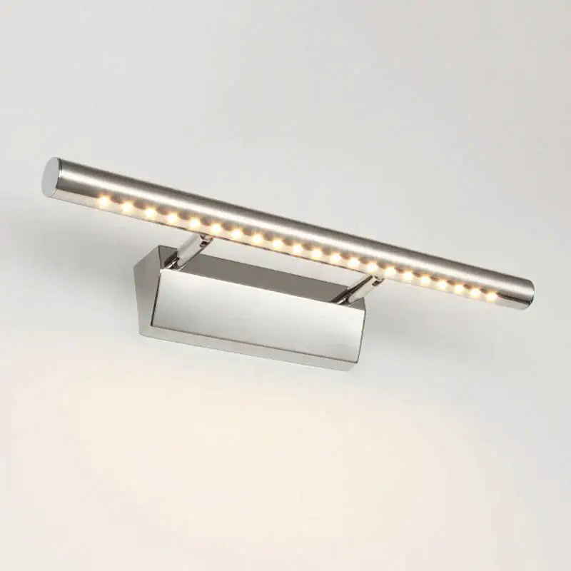 Modern bronze led mirror light with chrome finish and warm white illumination for luxury bathroom decorbites bronze led