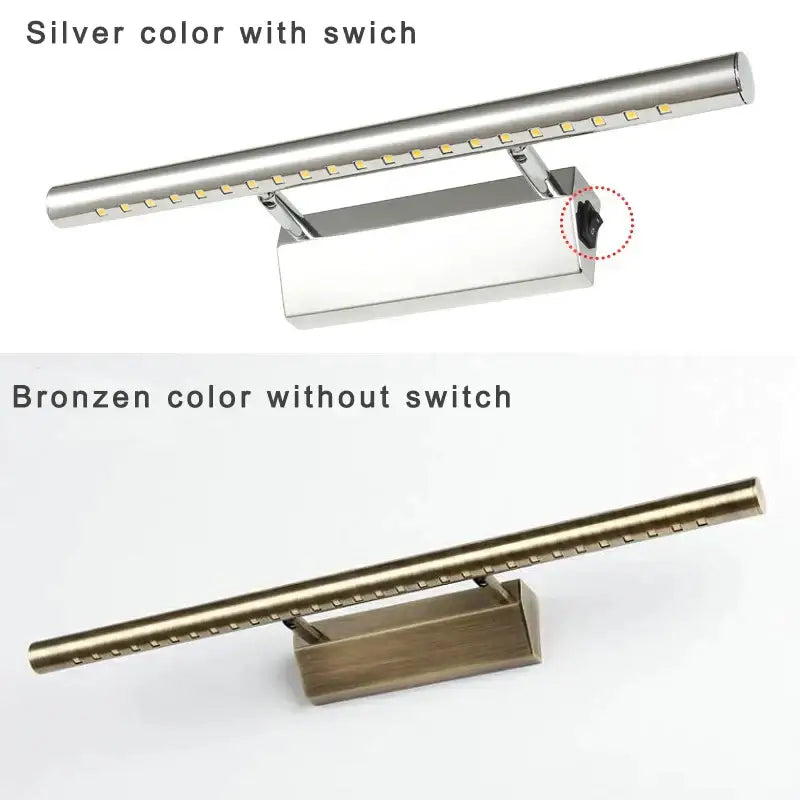 Modern bronze led mirror light with sleek metallic finish and adjustable mounting bracket for luxury bathroom decorbites bronze led