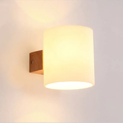 Modern bronze led wooden wall sconce with frosted glass shade and wooden wall mounting bracket for bedroom decorbites led wooden use
