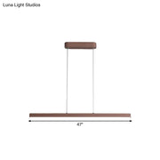 Decorbites modern 47-inch metal island LED pendant lamp in brown with sleek bronze frame and warm white light suspension