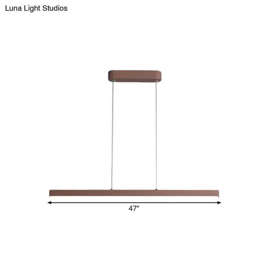 Decorbites modern 47-inch metal island LED pendant lamp in brown with sleek bronze frame and warm white light suspension