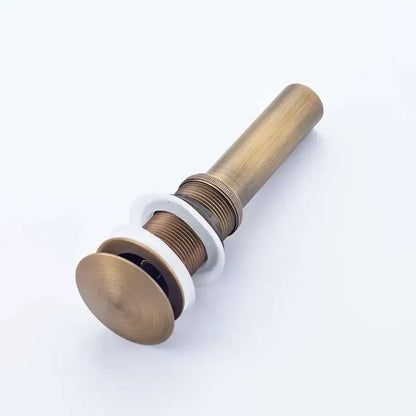 Modern bronze round siphon bottle trap bathroom sink drain pipe with antique brass drain and white ceramic flange
