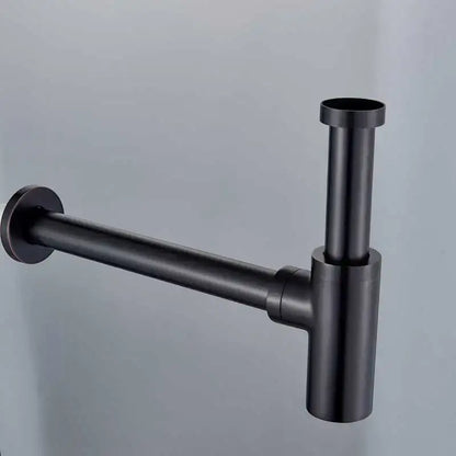 Modern bronze round siphon bottle trap bathroom sink drain pipe in black matte finish with sleek decorbites bronze round design