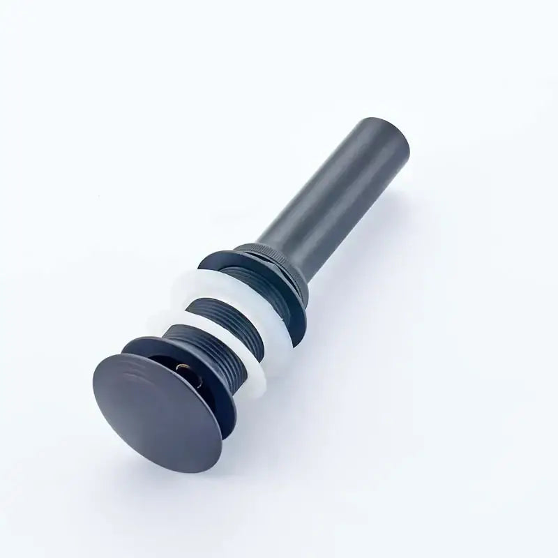 Modern bronze round siphon bottle trap bathroom sink drain pipe with black matte finish cylindrical stem and threaded collar