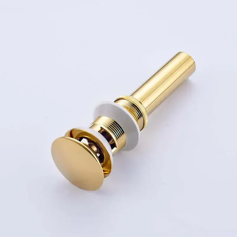 Modern bronze round siphon bottle trap bathroom sink drain pipe in gold with polished finish and white rubber gasket