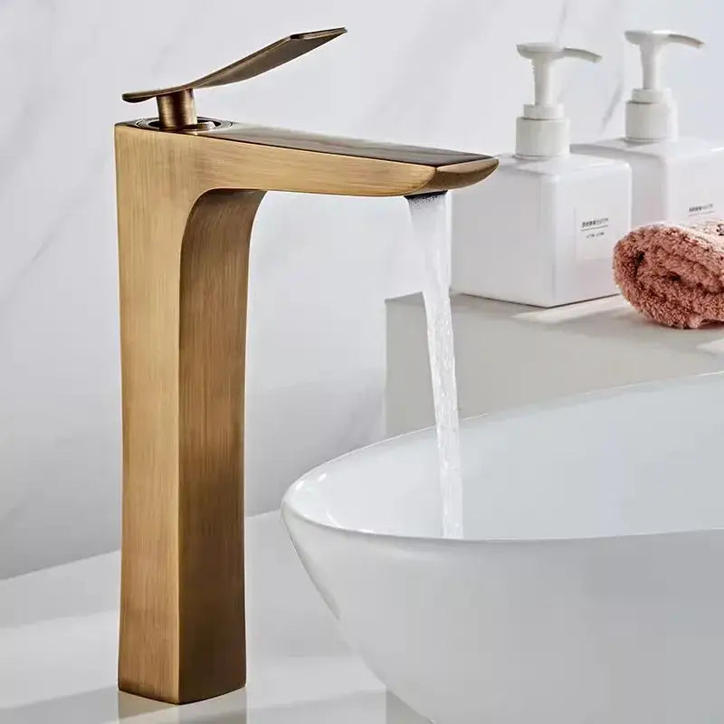Modern bronze waterfall basin faucet with sleek spout design ideal for bathroom sink decorbites bronze basin faucet