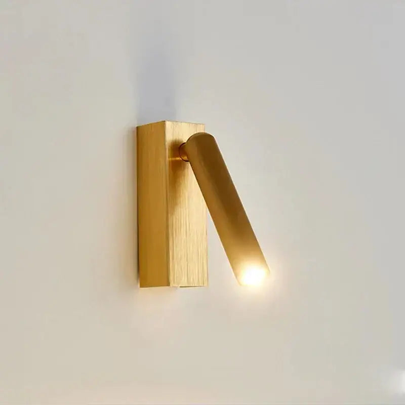 Modern bronze wooden led wall light with gold-finished adjustable arm and minimalist design for bedroom decorbites led wall use