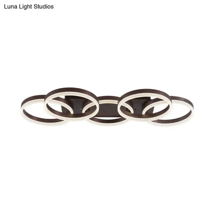 DecorBites™ DecorBites™ Modern Brown Acrylic Flush Mount LED Ceiling Light for Adult Bedroom & Shop