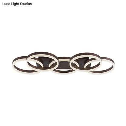 DecorBites™ DecorBites™ Modern Brown Acrylic Flush Mount LED Ceiling Light for Adult Bedroom & Shop