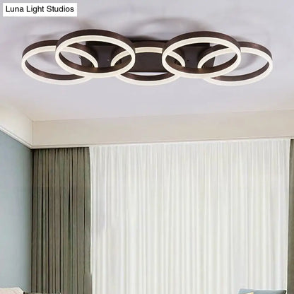 DecorBites™ DecorBites™ Modern Brown Acrylic Flush Mount LED Ceiling Light for Adult Bedroom & Shop