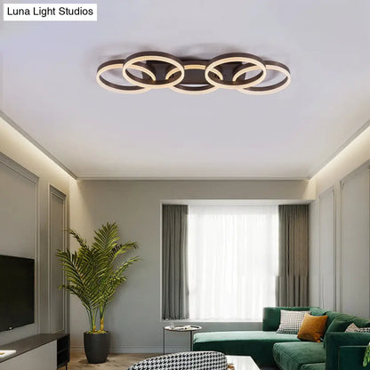 DecorBites™ DecorBites™ Modern Brown Acrylic Flush Mount LED Ceiling Light for Adult Bedroom & Shop