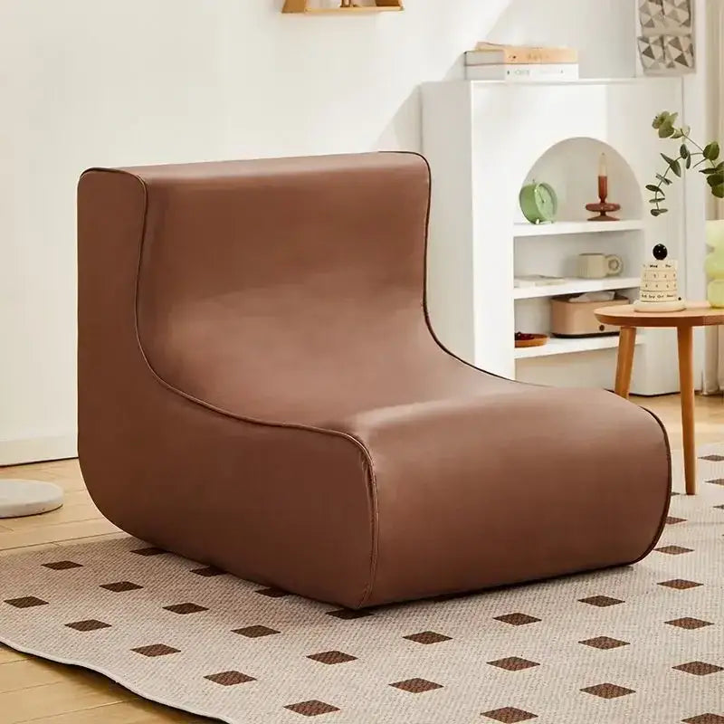 Modern brown leather lounge chair with minimalist design for decorbites internet celebrity lazy living room decor