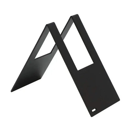 Black metal a-frame bookend with sleek minimalist design suitable as a decorbites coffee filter holder or filter holder