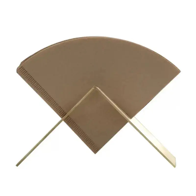 Modern brown coffee filter holder with metallic stand by decorbites for stylish kitchen storage and organization